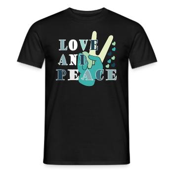 Love Peace Frieden Harmonie - Männer T-Shirt - Schwarz - Vorne - AI Model Male 178 light (178cm)