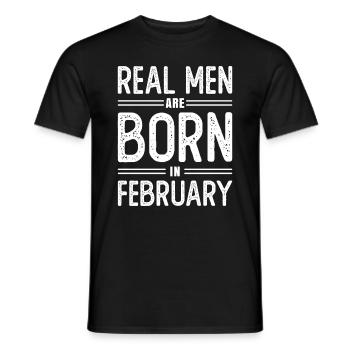Anniversaire De vrais hommes naissent en février - T-shirt homme - noir - Devant - AI Model Male 178 light (178cm)