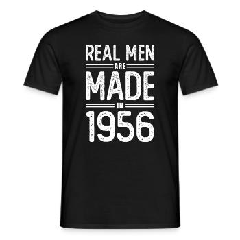 Anniversaire De vrais hommes sont nés en 1956 - T-shirt homme - noir - Devant - AI Model Male 178 light (178cm)