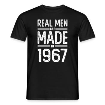 Anniversaire De vrais hommes sont nés en 1967 - T-shirt homme - noir - Devant - AI Model Male 178 light (178cm)