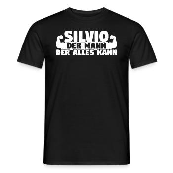 Silvio Der Mann Der Alles kann - Männer T-Shirt - Schwarz - Vorne - AI Model Male 178 light (178cm)