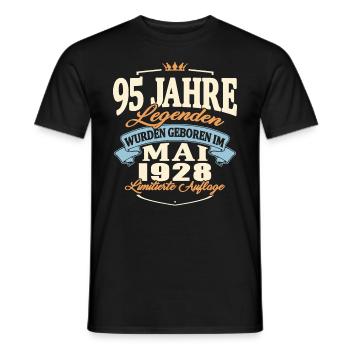 Geburtstag Mai 1928 Mai 1928 geboren 95 Jahre alt - Männer T-Shirt - Schwarz - Vorne - AI Model Male 178 light (178cm)