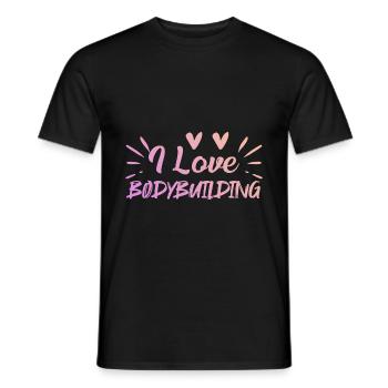 I love bodybuilding - Men's T-Shirt - black - Front - AI Model Male 178 light (178cm)