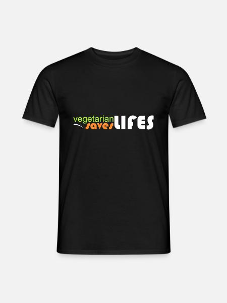vegetarisch - rettet Leben - Männer T-Shirt - Schwarz
