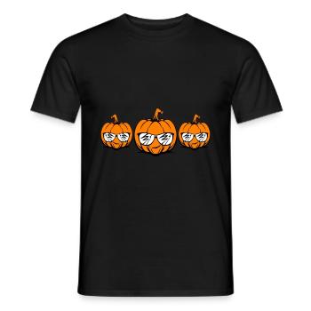Halloween Pumpkin Face - Men's T-Shirt - black - Front - AI Model Male 178 light (178cm)