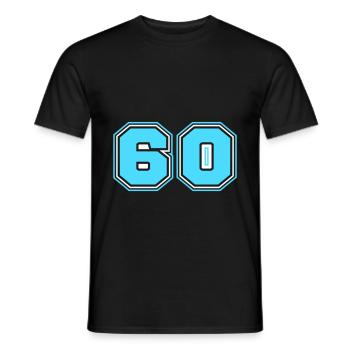 60 Number number - Men's T-Shirt - black - Front - AI Model Male 178 light (178cm)
