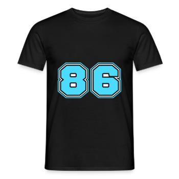 86 Number number - Men's T-Shirt - black - Front - AI Model Male 178 light (178cm)