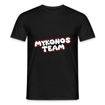 Mykonos Team - Men's T-Shirt - black - Front - AI Model Male 178 light (178cm)