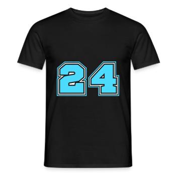 24 Numéro de numéro - T-shirt homme - noir - Devant - AI Model Male 178 light (178cm)