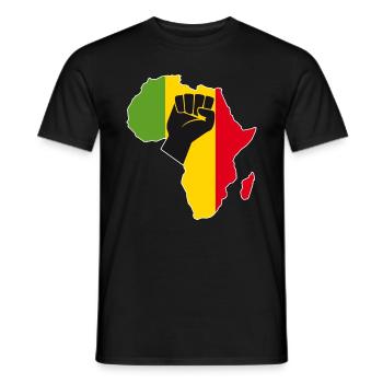 Love Africa Carte Pan African Colors Raised Fist - T-shirt homme - noir - Devant - AI Model Male 178 light (178cm)