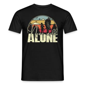 Never walk alone - Cheval de style vintage - T-shirt homme - noir - Devant - AI Model Male 178 light (178cm)