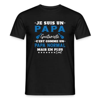 Papa guitariste comme un papa normal plus cool - T-shirt homme - noir - Devant - AI Model Male 178 light (178cm)