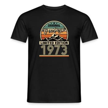 1973 - Men's T-Shirt - black - Front - AI Model Male 178 light (178cm)