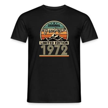 1972 - Men's T-Shirt - black - Front - AI Model Male 178 light (178cm)