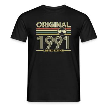 1991 - Männer T-Shirt - Schwarz - Vorne - AI Model Male 178 light (178cm)