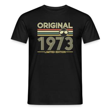 1973 - Men's T-Shirt - black - Front - AI Model Male 178 light (178cm)