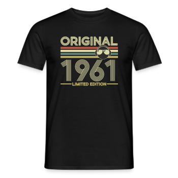 1961 - Men's T-Shirt - black - Front - AI Model Male 178 light (178cm)