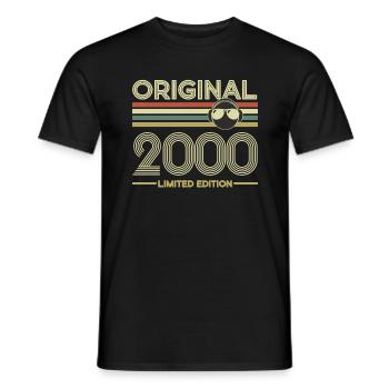 2000 - Men's T-Shirt - black - Front - AI Model Male 178 light (178cm)