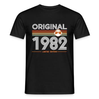 1982 - Men's T-Shirt - black - Front - AI Model Male 178 light (178cm)