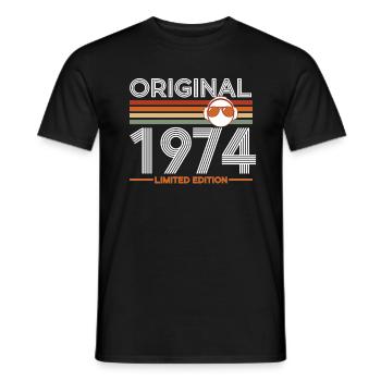 1974 - Men's T-Shirt - black - Front - AI Model Male 178 light (178cm)