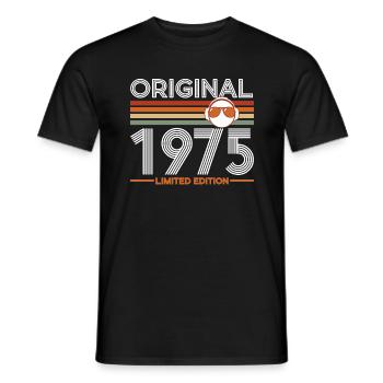 1975 - Men's T-Shirt - black - Front - AI Model Male 178 light (178cm)