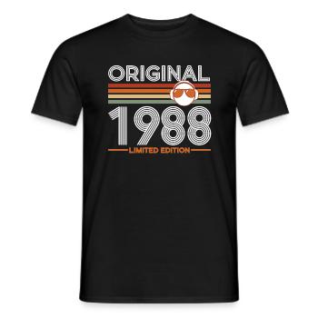 1988 - Men's T-Shirt - black - Front - AI Model Male 178 light (178cm)