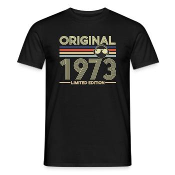1973 - Men's T-Shirt - black - Front - AI Model Male 178 light (178cm)