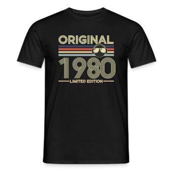 1980 - Männer T-Shirt - Schwarz - Vorne - AI Model Male 178 light (178cm)