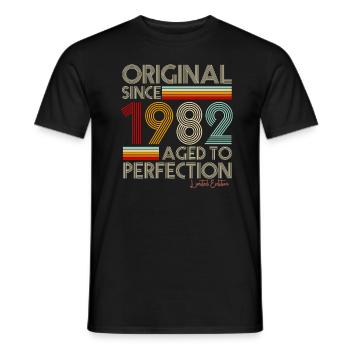 1982 - Men's T-Shirt - black - Front - AI Model Male 178 light (178cm)