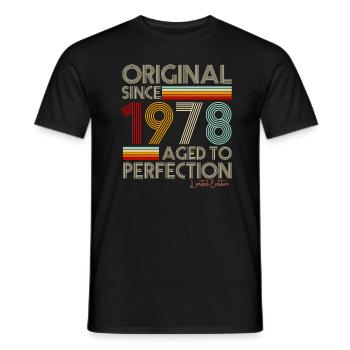 1978 - Men's T-Shirt - black - Front - AI Model Male 178 light (178cm)