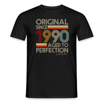 1990 - Men's T-Shirt - black - Front - AI Model Male 178 light (178cm)