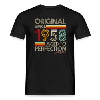 1958 - Men's T-Shirt - black - Front - AI Model Male 178 light (178cm)