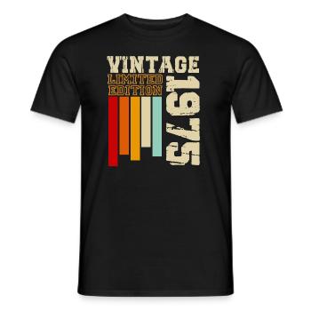 1975 - Men's T-Shirt - black - Front - AI Model Male 178 light (178cm)