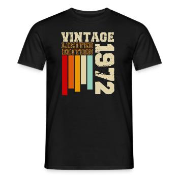 1972 - Men's T-Shirt - black - Front - AI Model Male 178 light (178cm)