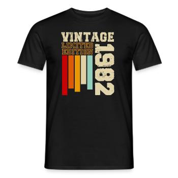 1982 - Men's T-Shirt - black - Front - AI Model Male 178 light (178cm)