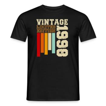 1998 - Men's T-Shirt - black - Front - AI Model Male 178 light (178cm)