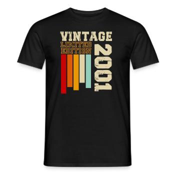 2001 - Men's T-Shirt - black - Front - AI Model Male 178 light (178cm)