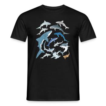 Tiger Shark Blue Shark Whale Shark Shark Species - Men's T-Shirt - black - Front - AI Model Male 178 light (178cm)