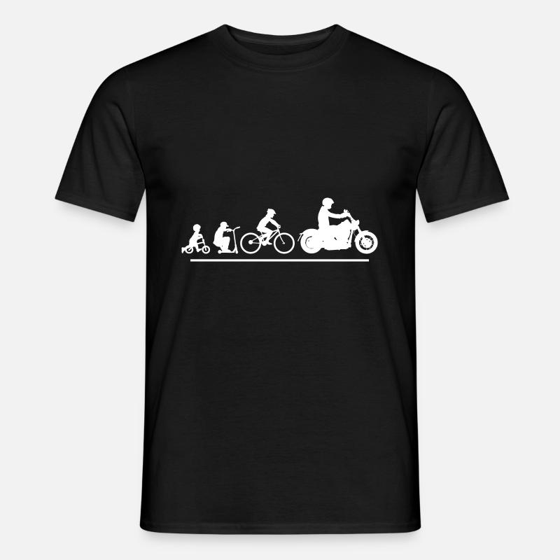 Evolution Motorrad Biker Geschenk - Männer T-Shirt - Schwarz