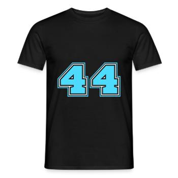 44 Numéro de numéro - T-shirt homme - noir - Devant - AI Model Male 178 light (178cm)