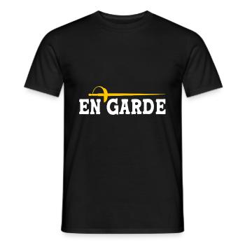 Fechten - Männer T-Shirt - Schwarz - Vorne - AI Model Male 178 light (178cm)