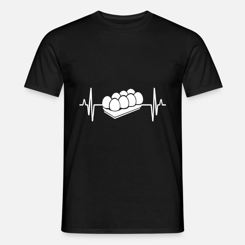 Eggs symbol pulse - Men's T-Shirt - black