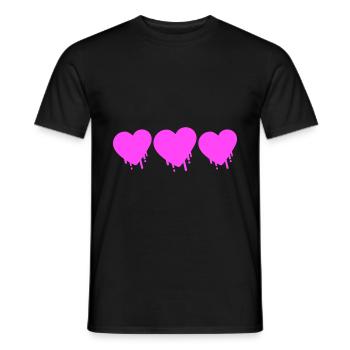 Hearts Love Symbol - Men's T-Shirt - black - Front - AI Model Male 178 light (178cm)