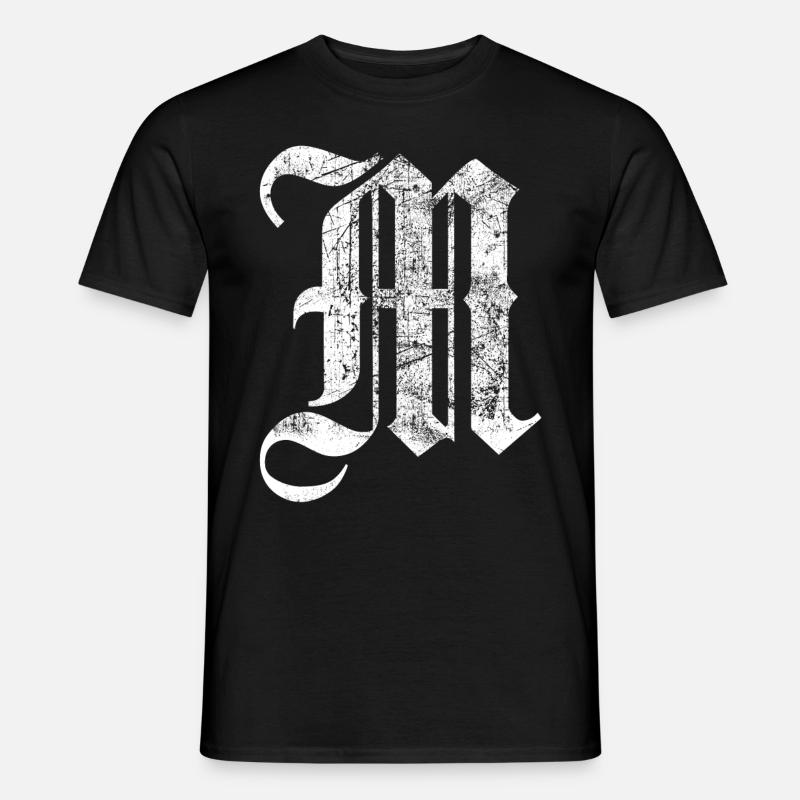 Tshirt alphabet initial M - Men's T-Shirt - black