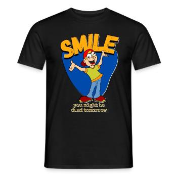 Lächeln - Männer T-Shirt - Schwarz - Vorne - AI Model Male 178 light (178cm)