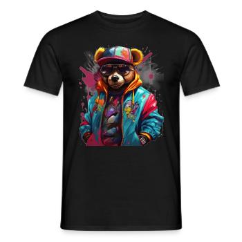 Teddy bear - Men's T-Shirt - black - Front - AI Model Male 178 light (178cm)