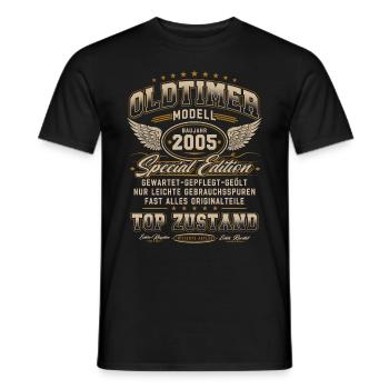 Oldtimer Baujahr 2005 Jahrgang Geburtstag Geschenk - Männer T-Shirt - Schwarz - Vorne - AI Model Male 178 light (178cm)