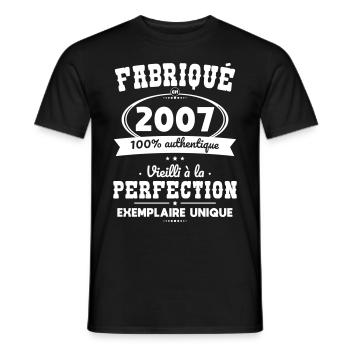 18th Birthday - Made in 2007 - Men's T-Shirt - black - Front - AI Model Male 178 light (178cm)
