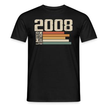 2008 Vintage - Retro 2008 Birthday Gift 2008 - Men's T-Shirt - black - Front - AI Model Male 178 light (178cm)