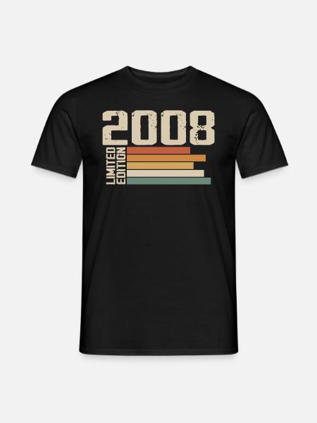 2008 Jahrgang - Retro 2008 Geburtstagsgeschenk 2008 - Männer T-Shirt - Schwarz